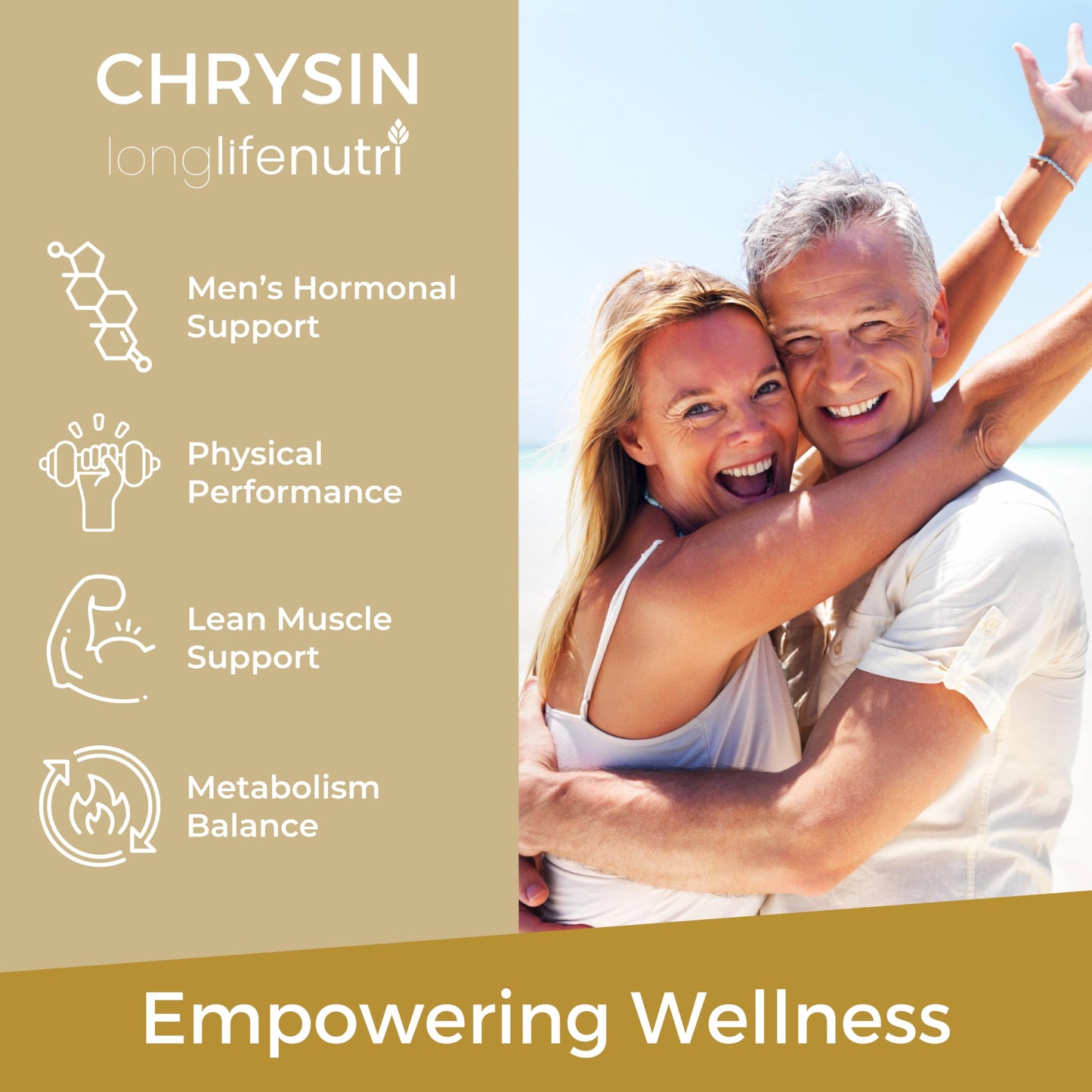 LongLifeNutri Chrysin 500mg – 180 Veg Capsules | USA Made, GMP Certified