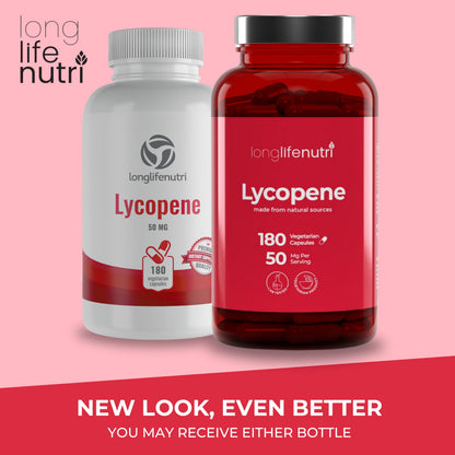 Lycopene 50mg 180 Vegetarian Capsules - Non-GMO Tomato Extract | LongLifeNutri