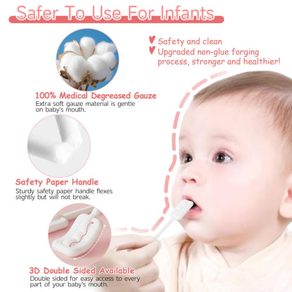 Lonlown 60Pcs Baby Tongue Cleaner & 1 Finger Toothbrush – Infant Oral Care Kit