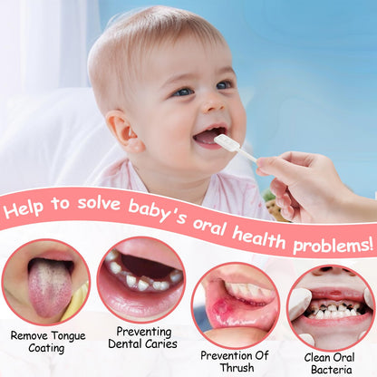 Lonlown 60Pcs Baby Tongue Cleaner & 1 Finger Toothbrush – Infant Oral Care Kit