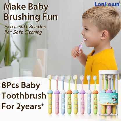 Lonlown 8 Pack Kids Toothbrushes – Soft Bristles for Toddlers 2-12