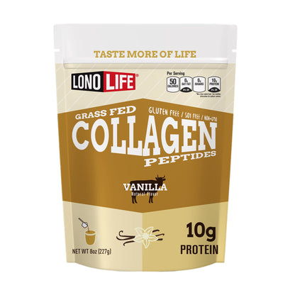 LonoLife Vanilla Collagen Peptides – 10g Protein, Paleo & Keto, 8oz
