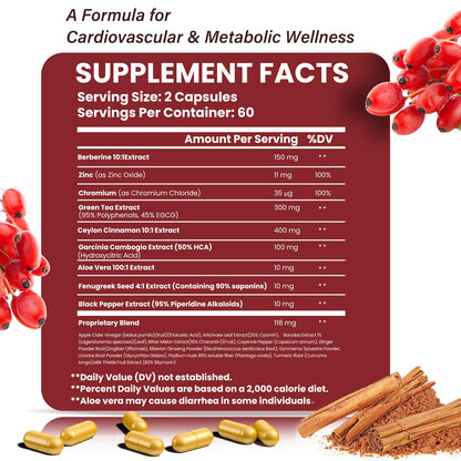 Lookatool 21-in-1 Berberine with Ceylon Cinnamon Phytosome | Metabolism Support 120 Capsules
