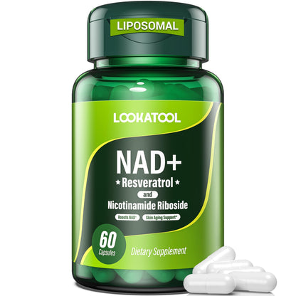 Lookatool NAD+ Resveratrol Liposomal Supplement – Anti-Aging, Focus & Energy (60 Caps)
