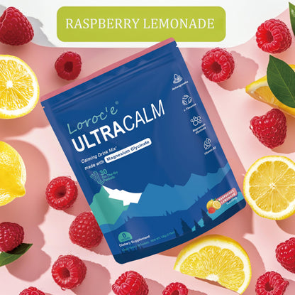 Loroc'e UltraCalm Cortisol Drink Mix – Magnesium Glycinate, L-Theanine, Ashwagandha | Raspberry Lemonade