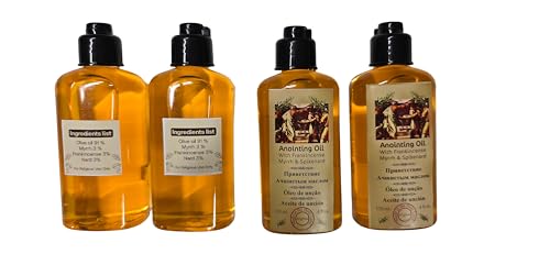 Lot of 2 Bottles of Anointing Oil with Frankincense, Myrrh and Spikenard 120ml Made in Jerusalem, Holy Land