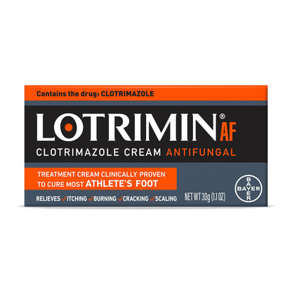 Lotrimin AF Cream – 1% Clotrimazole Antifungal for Athlete's Foot (1.1 oz)