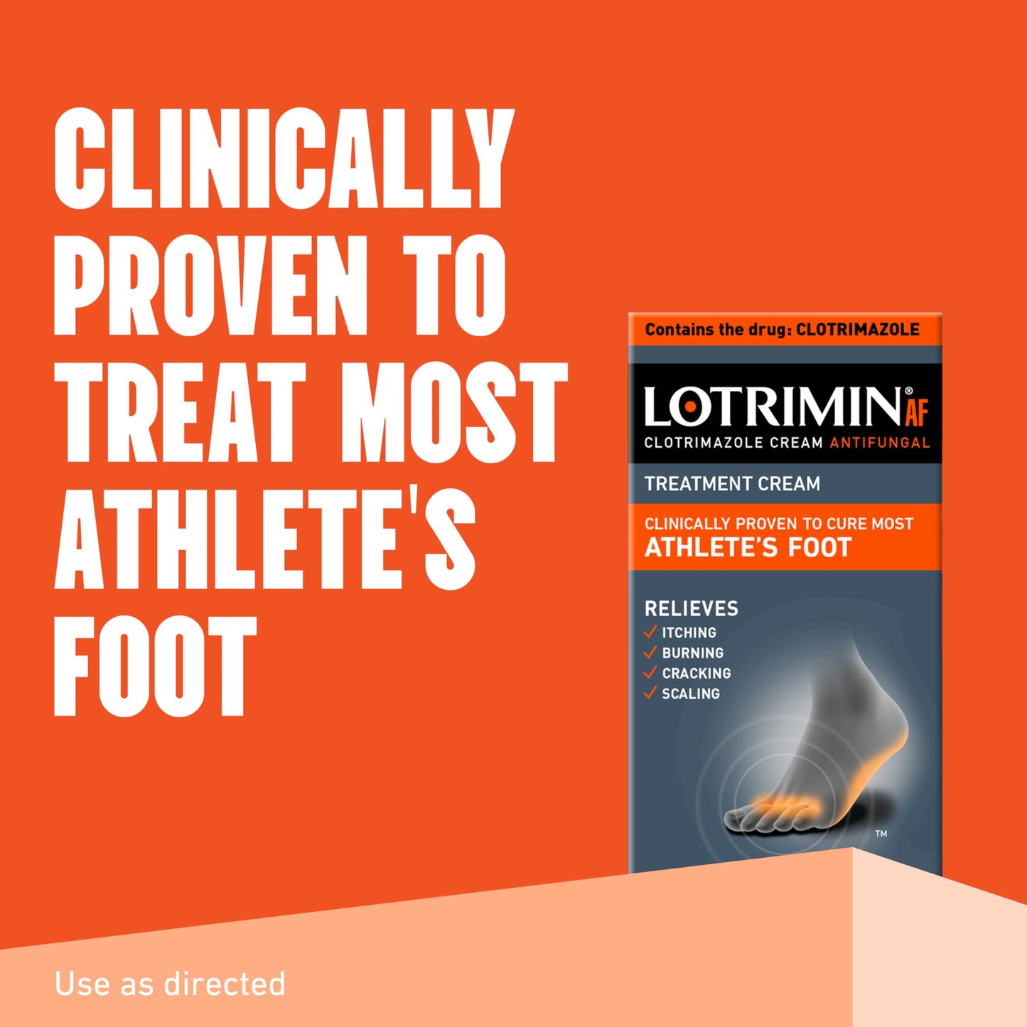 Lotrimin AF Cream – 1% Clotrimazole Antifungal for Athlete's Foot (1.1 oz)