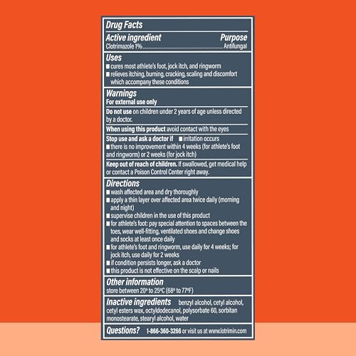 Lotrimin AF Cream – 1% Clotrimazole Antifungal for Athlete's Foot (1.1 oz)