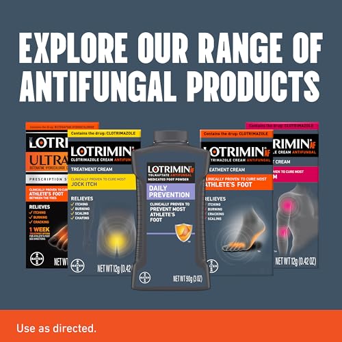 Lotrimin AF Cream – 1% Clotrimazole Antifungal for Athlete's Foot (1.1 oz)