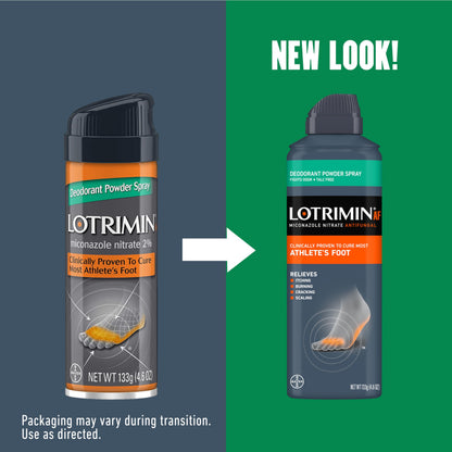 Lotrimin AF Athlete's Foot Deodorant Powder Spray | 2% Miconazole Nitrate | Treats Athlete's Foot, Jock Itch & Ringworm – 4.6 oz