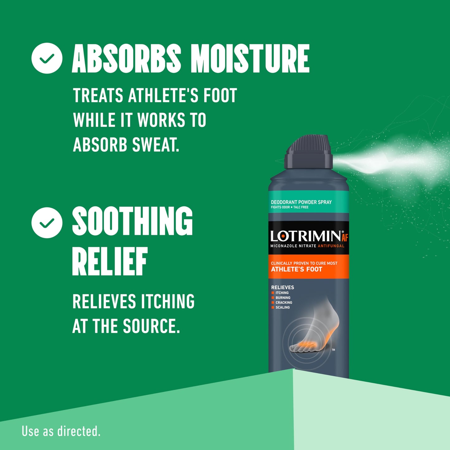 Lotrimin AF Athlete's Foot Deodorant Powder Spray | 2% Miconazole Nitrate | Treats Athlete's Foot, Jock Itch & Ringworm – 4.6 oz