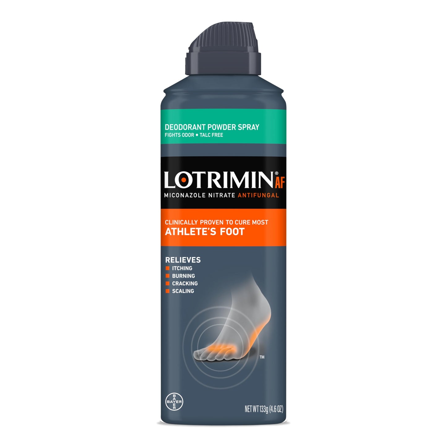 Lotrimin AF Athlete's Foot Deodorant Powder Spray | 2% Miconazole Nitrate | Treats Athlete's Foot, Jock Itch & Ringworm – 4.6 oz