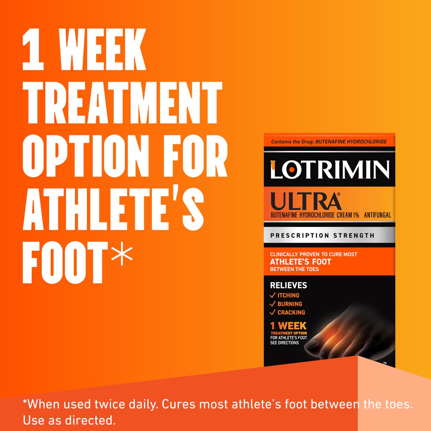Lotrimin Ultra 1-Week Athlete’s Foot Treatment | Prescription-Strength Butenafine 1% Cream