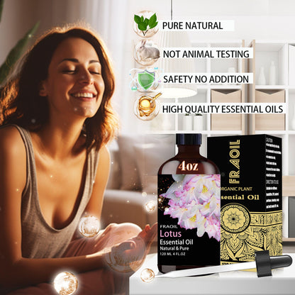 Lotus Essential Oil – 4 Oz (120 ml) for Diffuser, DIY Crafts | FRAOIL
