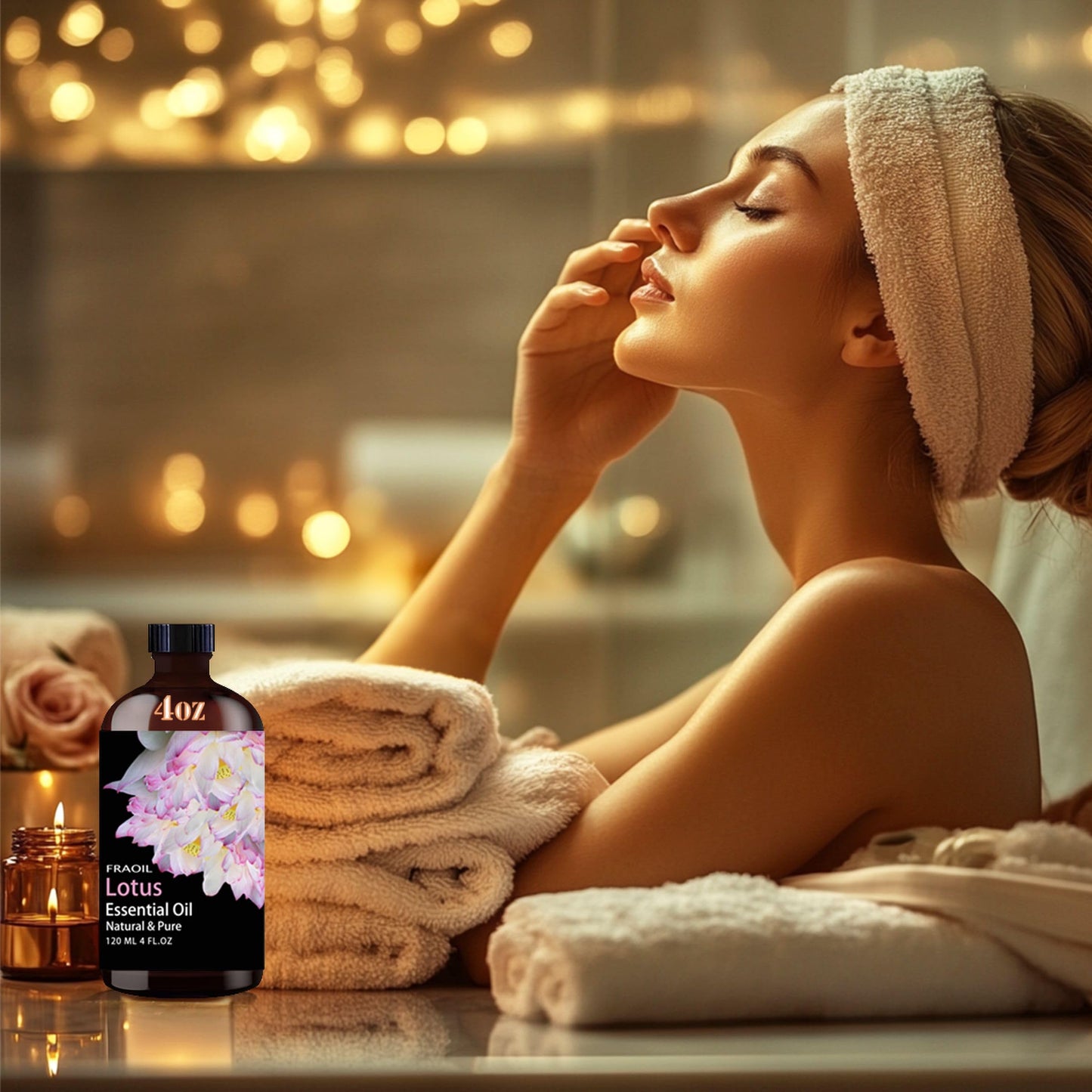 Lotus Essential Oil – 4 Oz (120 ml) for Diffuser, DIY Crafts | FRAOIL