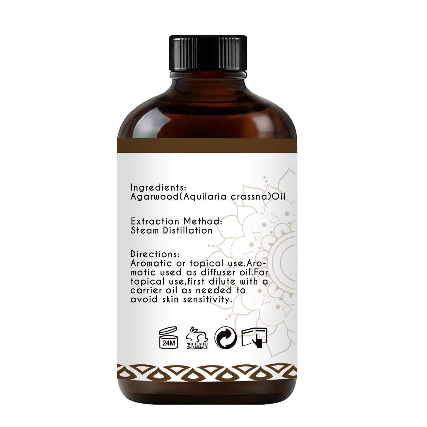 LotusJoy Agarwood Essential Oil - Pure Organic Oud for Diffuser & DIY Cosmetics (4 oz)