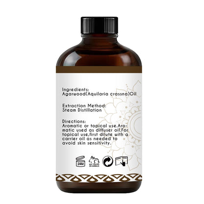 LotusJoy Agarwood Essential Oil - Pure Organic Oud for Diffuser & DIY Cosmetics (4 oz)
