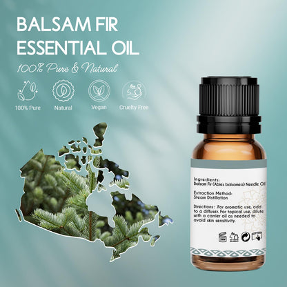 LotusJoy 100% Pure Balsam Fir Essential Oil 0.34 oz – Diffuser & Skincare