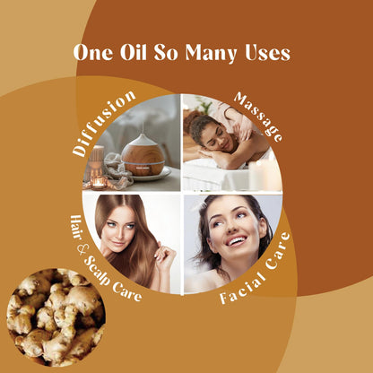 Ginger Essential Oil 1oz – Hair Growth, Diffuser & Massage | LOTUSJOY
