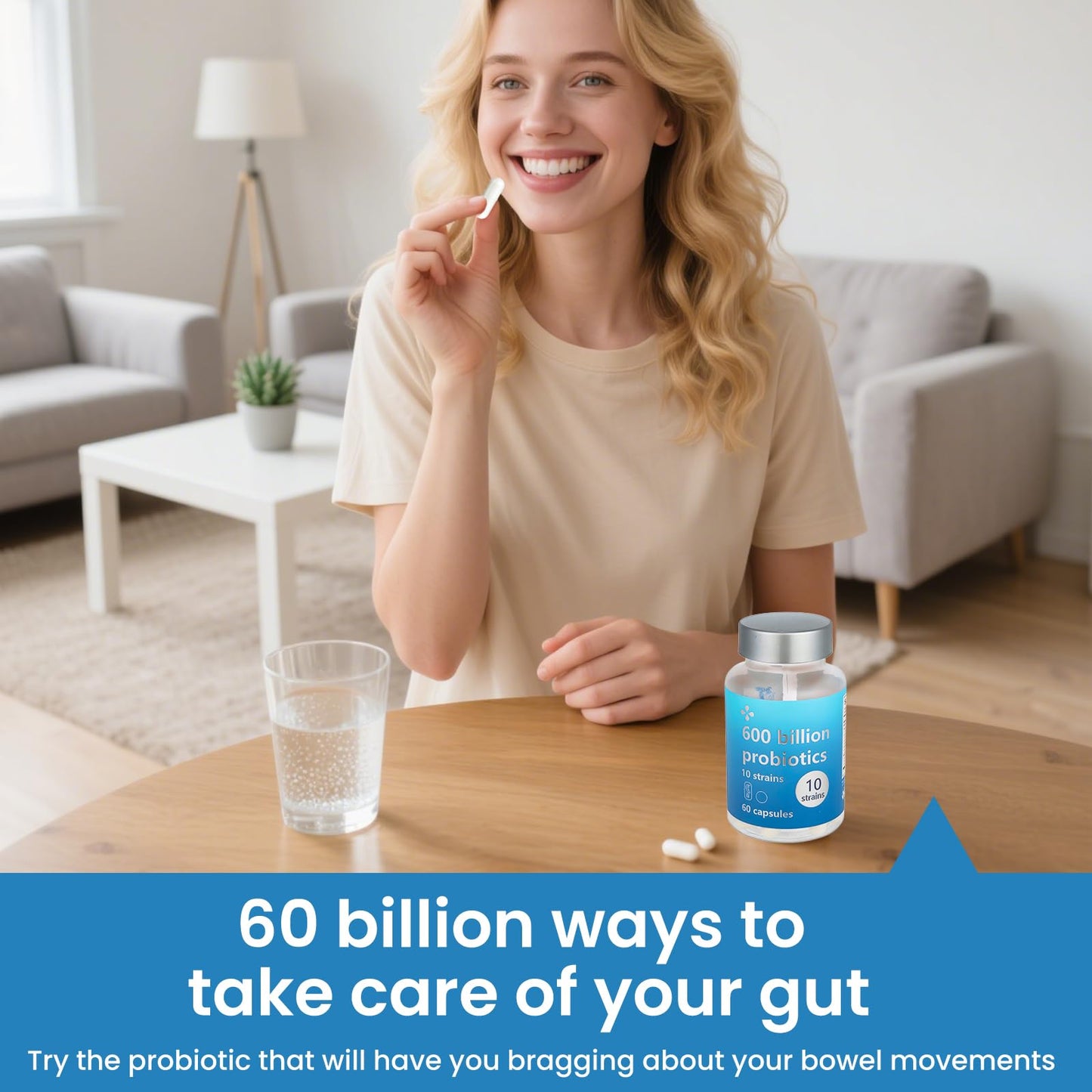 LOUDSAY Probiotics 60B CFU - 10 Strains for Immune & Digestive Health
