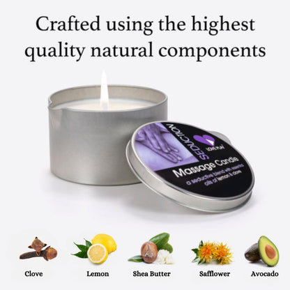 LOVE PLAY Massage Oil Candle for Home Spa – Vegan Hydrating Body Oil Candle (6.76oz)
