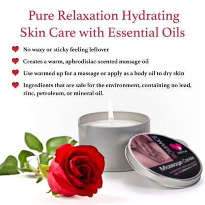 LOVE PLAY Massage Oil Candle – Vegan Hydrating Body Oil for Home Spa (6.76oz)