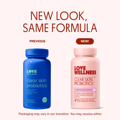 Love Wellness Clear Skin Probiotic | Hormonal Acne & Pore Minimizer | 30 Count