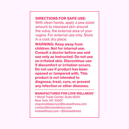 Love Wellness Comfy Cream Vulva & Vaginal Moisturizer — Fragrance-Free, 1.01 oz
