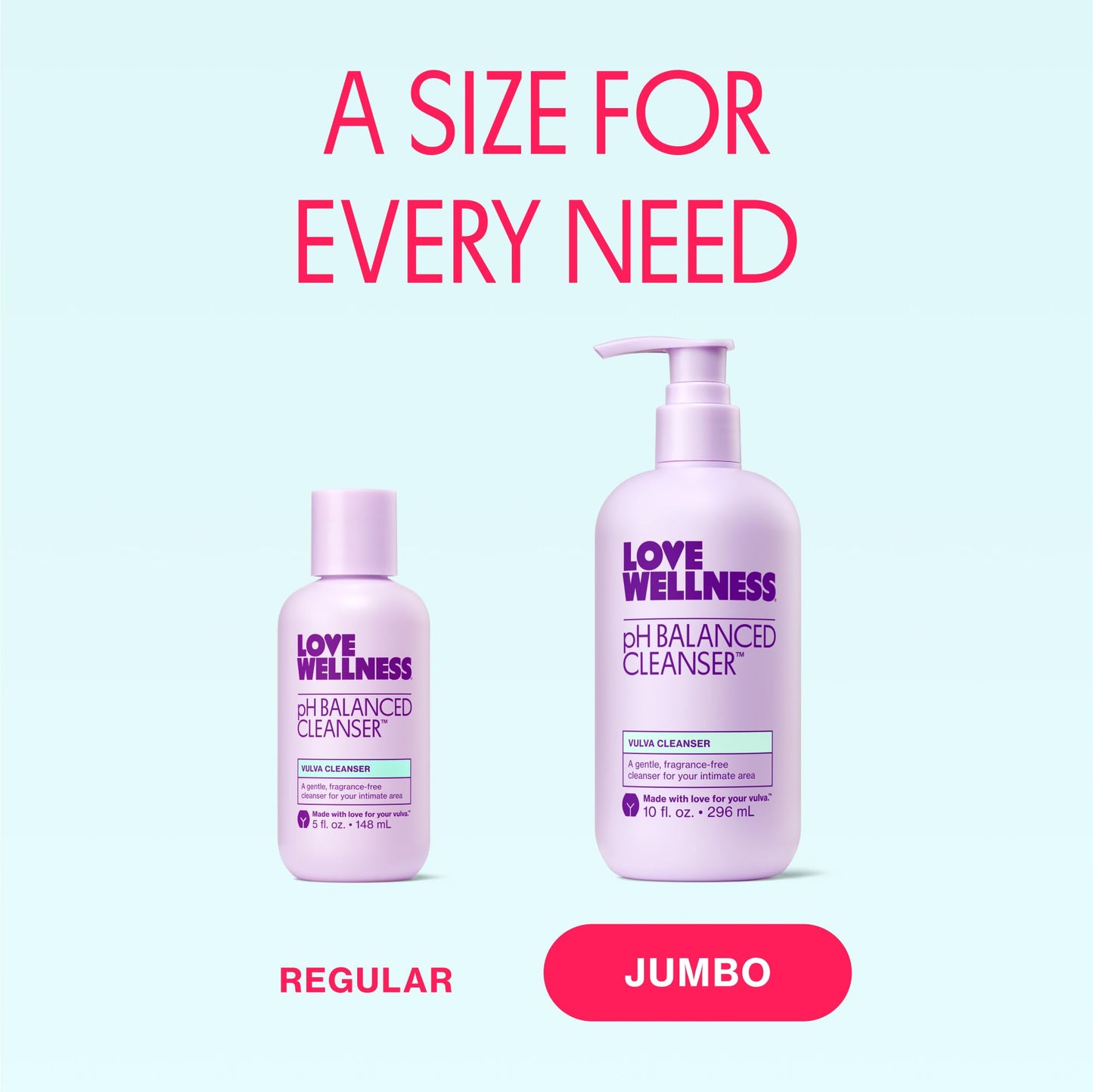 Love Wellness pH Balancing Cleanser | Fragrance-Free Feminine Wash for Sensitive Skin (10 oz)