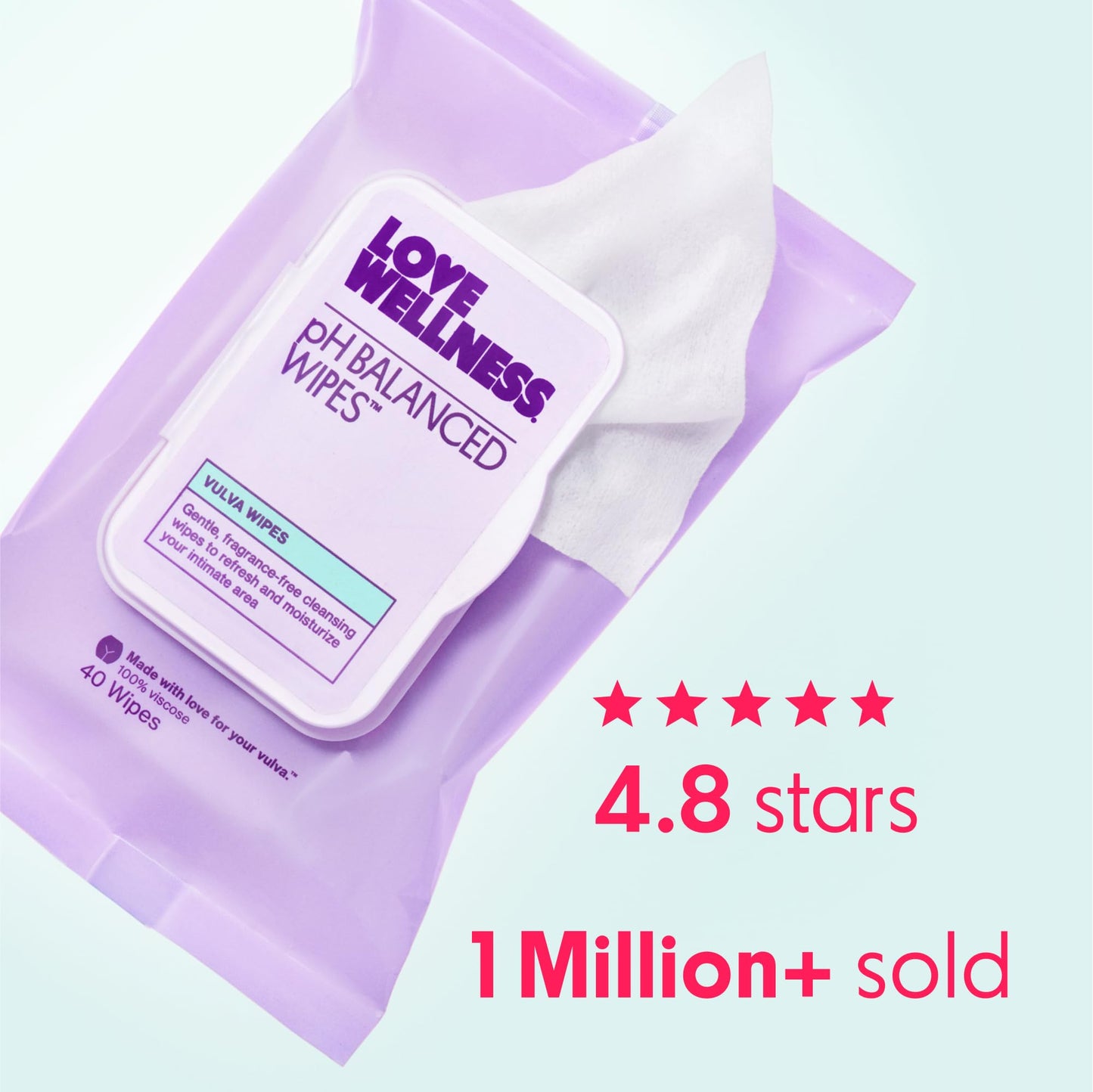 Love Wellness pH Balancing Wipes for Women – Fragrance-Free, Aloe Vera, 2-Pack Travel Size