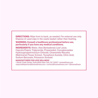 Love Wellness pH Balancing Wipes for Women | Fragrance-Free, Travel Size 3-Pack | Intimate Hygiene