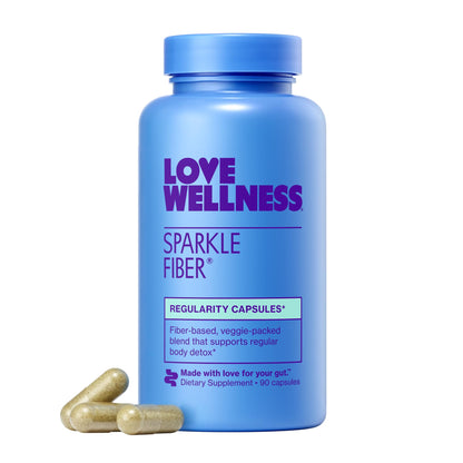 Love Wellness Sparkle Fiber – Digestive Enzymes & Fiber Supplement (90 Count)