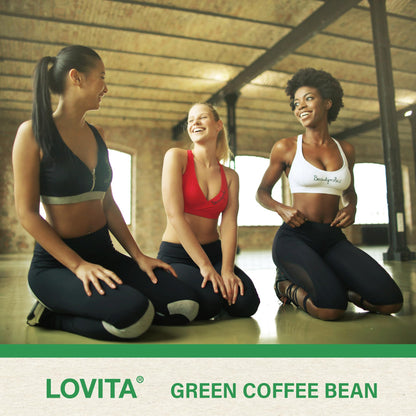 Lovita Green Coffee Bean Extract 1600 mg Equivalent, High Potent Green Coffee Extract with 50% Chlorogenic Acid for Natural Antioxidant & Size Reduction, Vegan Friendly, 60 Veggie Capsules