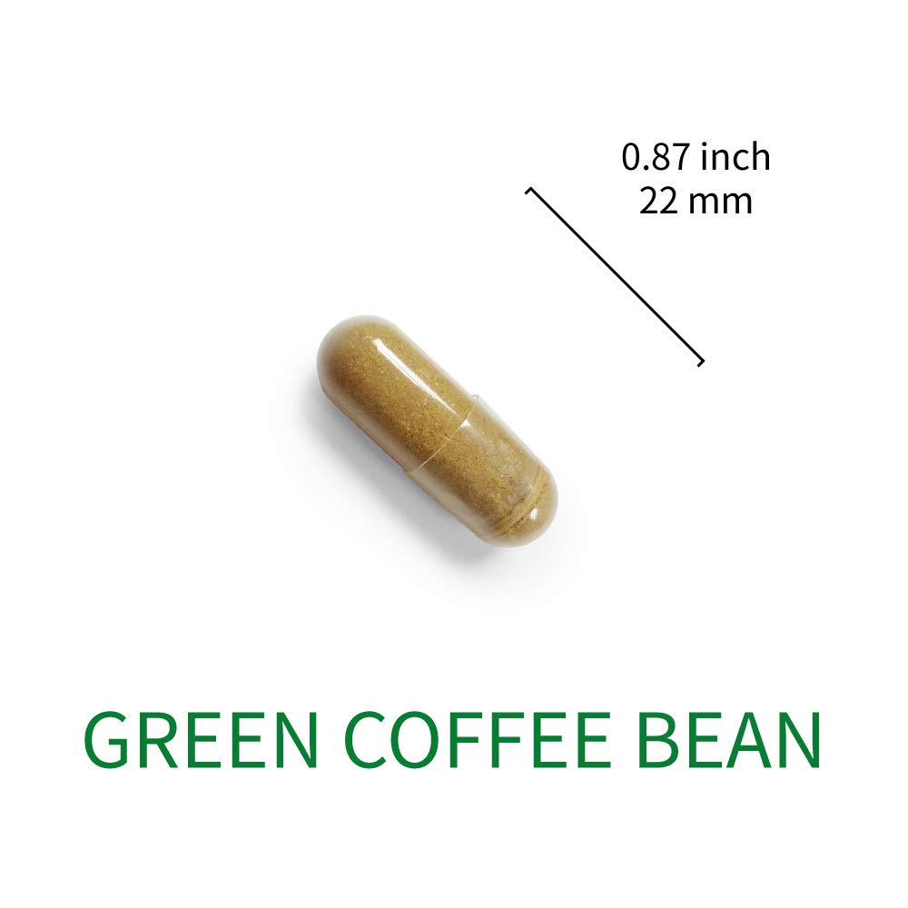 Lovita Green Coffee Bean Extract 1600 mg Equivalent, High Potent Green Coffee Extract with 50% Chlorogenic Acid for Natural Antioxidant & Size Reduction, Vegan Friendly, 60 Veggie Capsules
