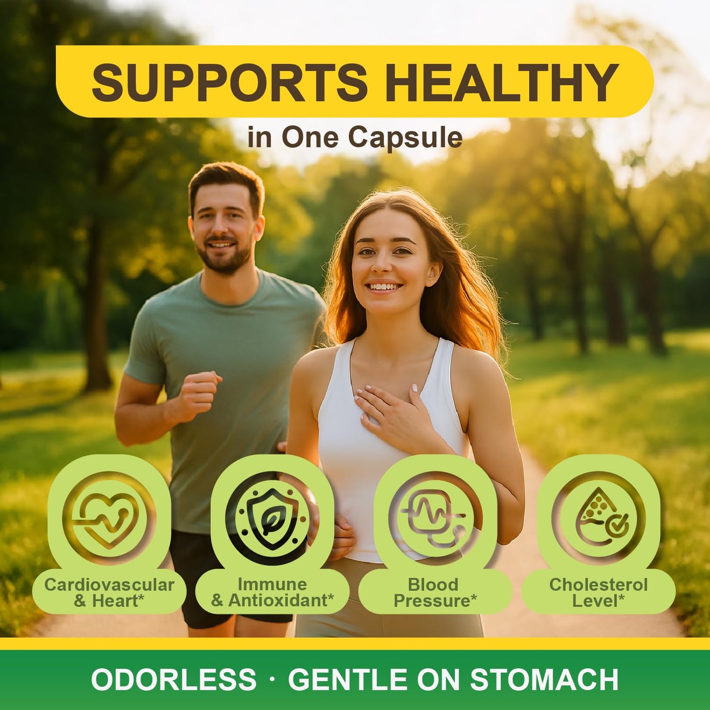LOVITA Odorless Garlic Extract, 5000mg Fresh Garlic Equivalent, Standardized to 1.25% Allicin, Supports Heart, Blood Pressure, Cholesterol & Immune System, Non-GMO, Gluten-Free, 60 Vegan Capsules