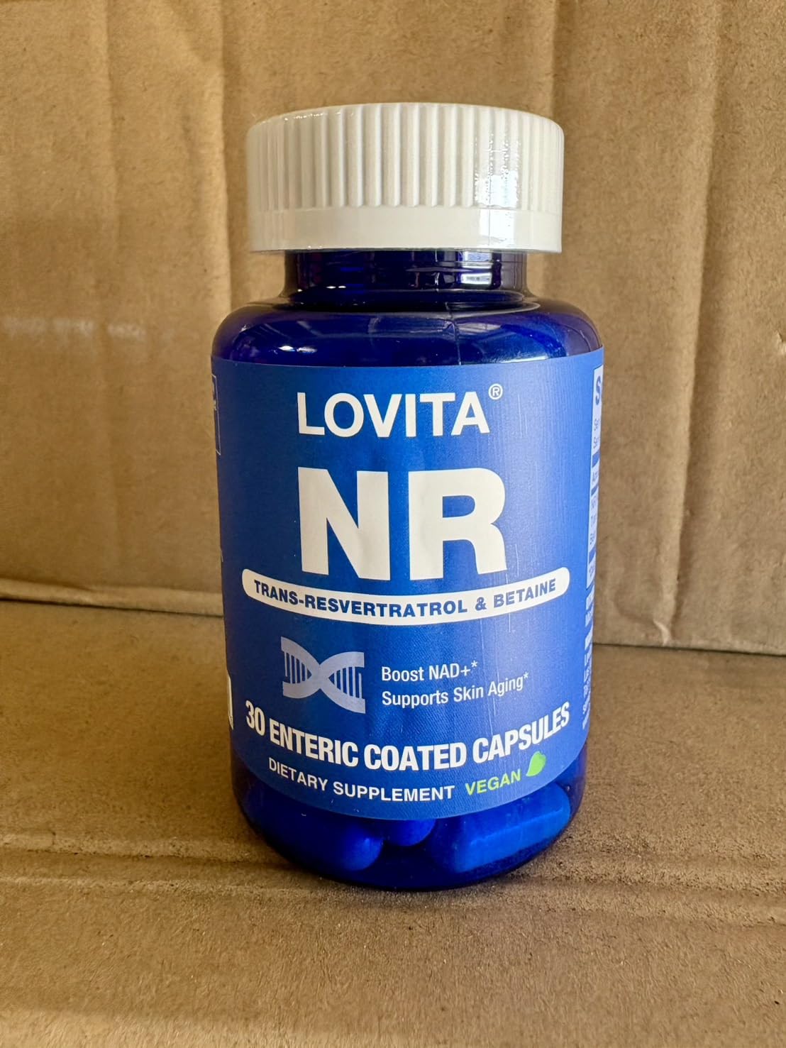 LOVITA NR 350 mg NAD Booster with Trans-Resveratrol & Betaine – 30 Vegan Enteric Capsules