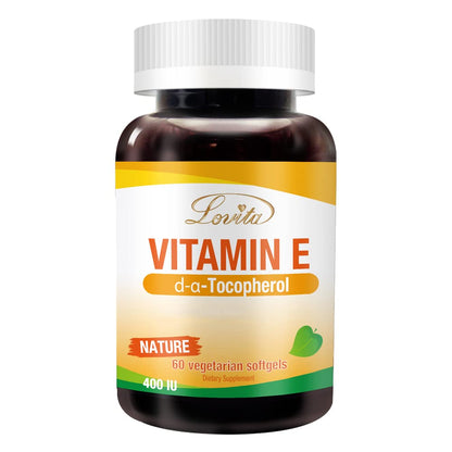 LOVITA Vitamin E 400 IU Softgels – Vegan D Alpha Tocopherol for Healthy Skin, Hair, Nails & Immune Support | 60 Softgels