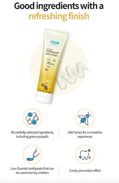 Low Fluoride Toothpaste with Propolis Extract – 200g (7.05oz) × 2 Pack