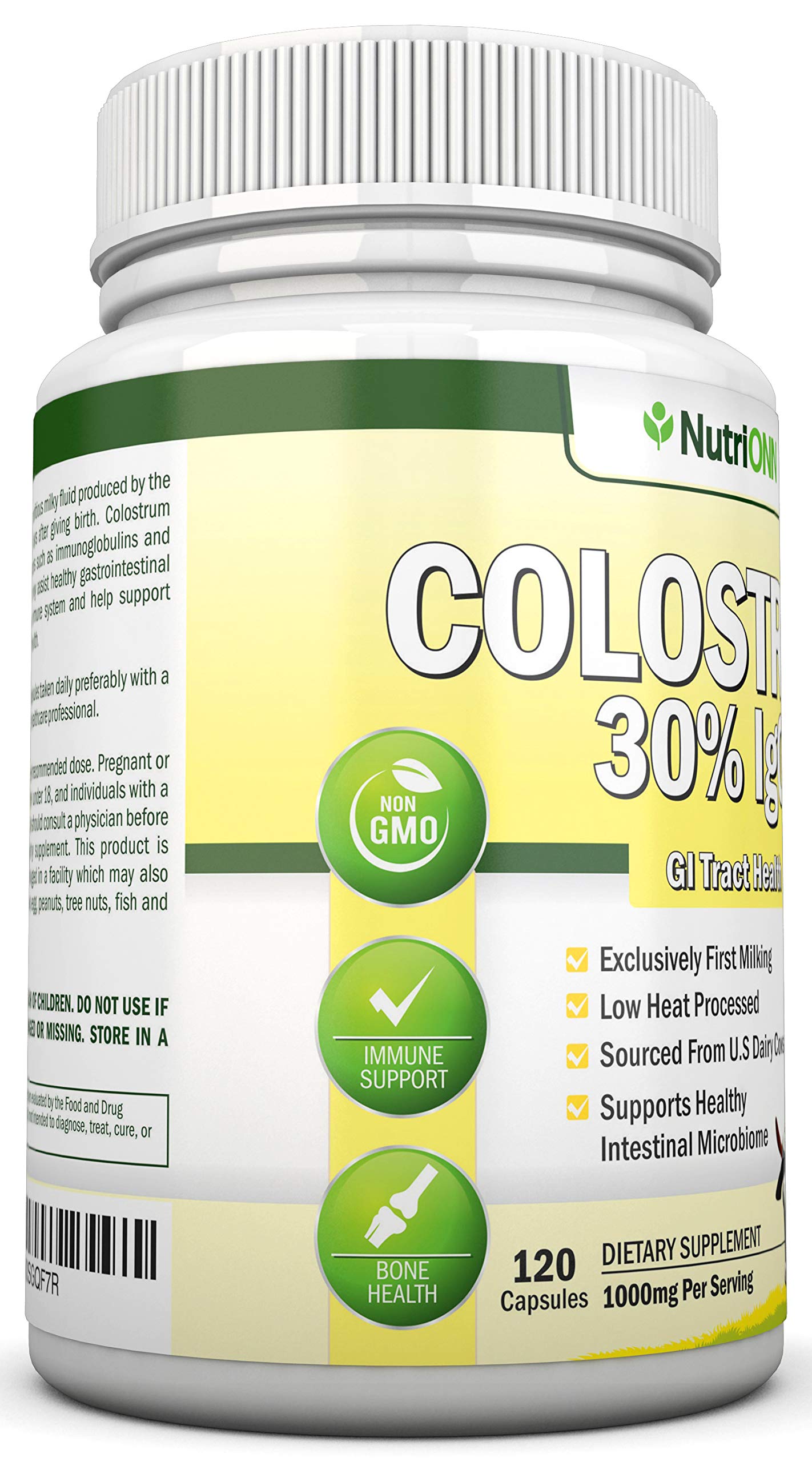 Colostrum 1000mg | 120 Capsules | 30% IgG | First Milking US Dairy