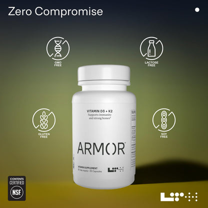 LTH Armor Vitamin D3 & K2 – Immune, Heart & Vessel Support (30 Caps)