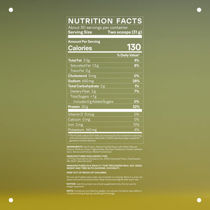 LTH Vital Vegan Protein – Plant-Based Pea Protein Powder | Vanilla, 30 Servings | Dairy Free & Soy Free
