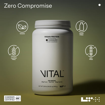 LTH Vital Vegan Protein - Trusted by Life Time Members | Plant-Based Pea Protein - Chocolate, 30 Servings