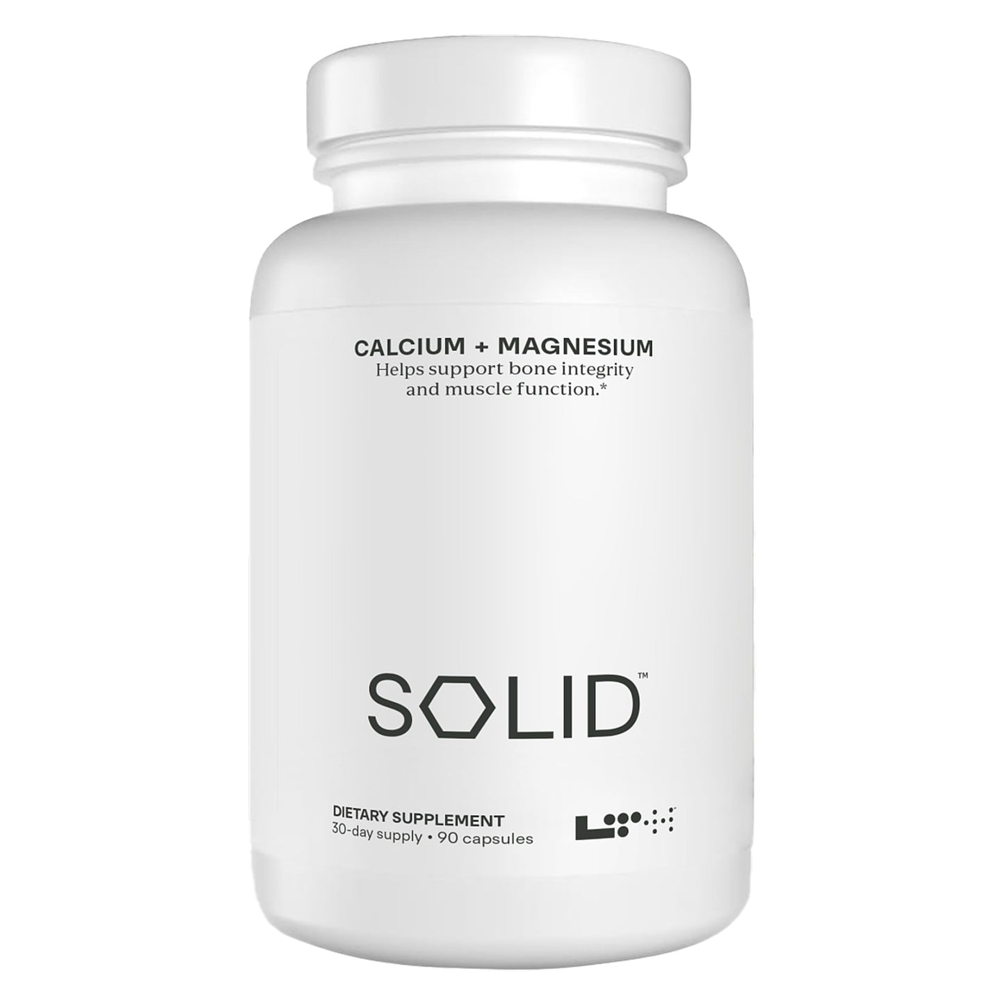 LTH Solid Calcium & Magnesium - Trusted by Life Time Members - Mineral Supplement - Support Energy, Muscle, Bone & Heart Health - 1 to 1 Ratio - 30-Day Supply