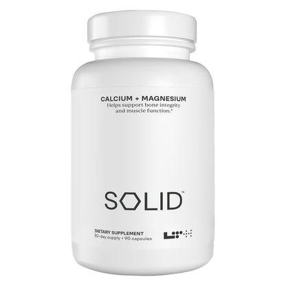 LTH Solid Calcium & Magnesium - Trusted by Life Time Members - Mineral Supplement - Support Energy, Muscle, Bone & Heart Health - 1 to 1 Ratio - 30-Day Supply