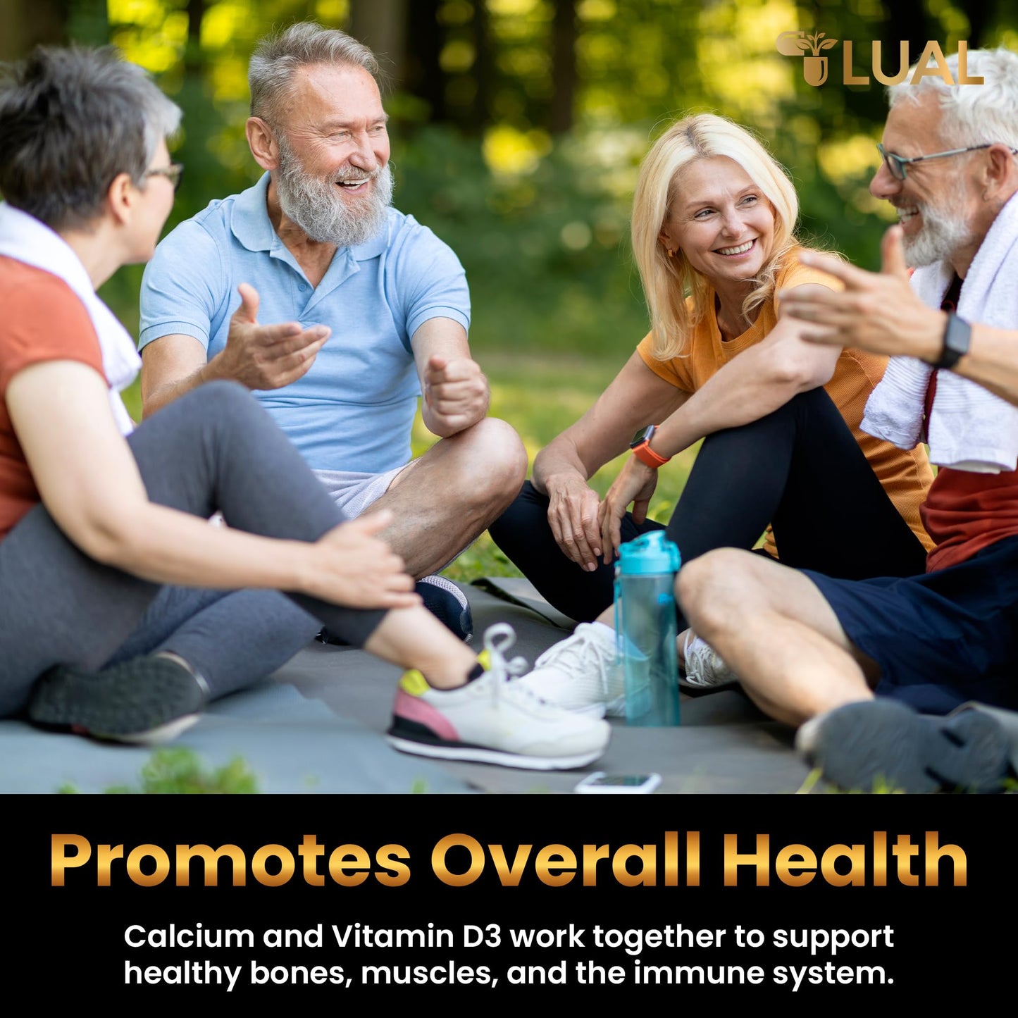 LUAL Calcium Minis 600 mg with Vitamin D3 - Bone & Muscle Support - 150 Mini Softgels - Easy to Swallow - Calcium & D3 for Strong Bones & Mobility