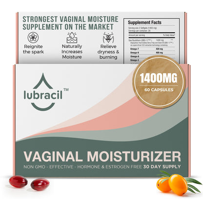 Lubracil Vaginal Moisturizer Pills – Sea Buckthorn, Omegas 6/7/9, Vitamins A & E | 60 Pills
