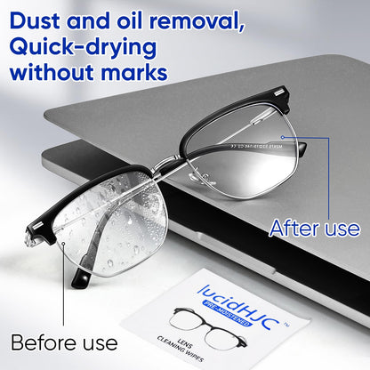 LucidHJC Lens Wipes – 200 Pre-Moistened Wipes for Eyeglasses, Camera Lenses, and Screens