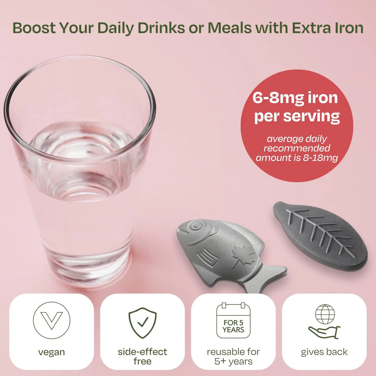 Lucky Iron Fish – The Original Daily Iron Fortification Tool (5-year supply included) BritishVita | Premium UK Vitamins & Wellness Supplements