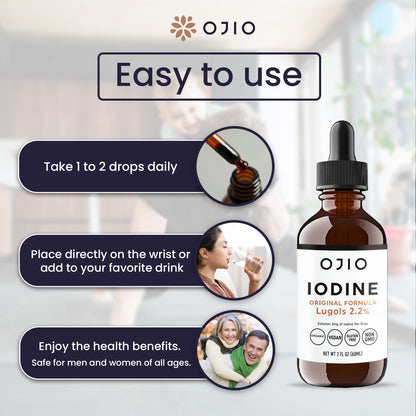 Lugols Iodine Solution 2% – 2 fl oz (Pack of 1) | High Potency Liquid Drops for Thyroid Health & Energy